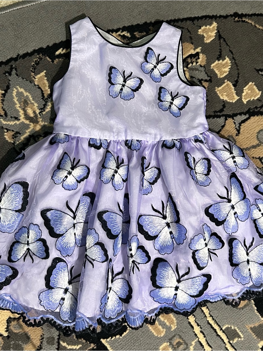 Pippa & Julie Lilac Butterfly Embroidered Party Dress